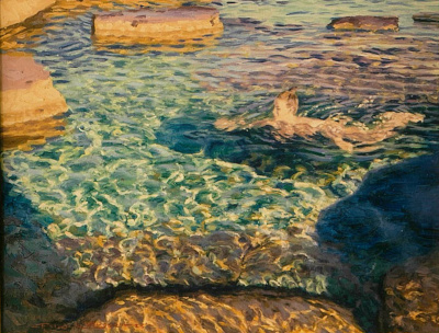Afternoon Light Balmoral Rockpool - art by Patrick Russell central west nsw