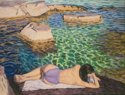 Afternoon Light Repose Balmoral Rockpool - art by Patrick Russell central west nsw