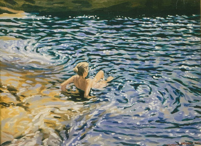 Rhythm of the Rockpool, Afternoon Swim - art by Patrick Russell central west nsw