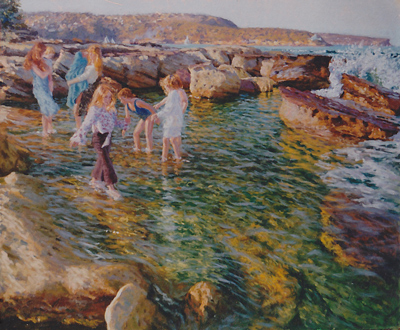 The Shallow Rockpool Balmoral - painting by Patrick Russell